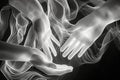 Abstract image of two hands in the form of ghostly smoke. Royalty Free Stock Photo
