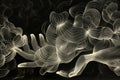 Abstract image of two hands in the form of ghostly smoke. Royalty Free Stock Photo