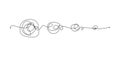 Abstract image of an untangling line, showcasing a continuous, flowing thread that twists and turns. Unraveling line