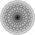 Abstract image. Vector image. An artistic 3D circle of mandala design with nodes in every segment on white background Royalty Free Stock Photo