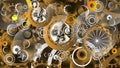 Abstract image vector of time machine parts. The scattered mechanical parts of time machine.