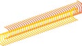 In an abstract image, vertical thin lines are juxtaposed
