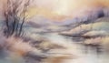 Abstract image of Vintage pastel countryside landscapev