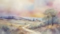 Abstract image of Vintage pastel countryside landscapev