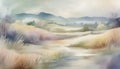 Abstract image of Vintage pastel countryside landscapev