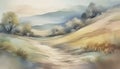 Abstract image of Vintage pastel countryside landscapev