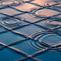Abstract image of a water surface with a grid-like pattern of ripples and concentric Royalty Free Stock Photo
