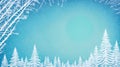 Abstract image of winter pastel blue background with Christmas tree and falling snow. Generative AI Royalty Free Stock Photo