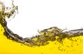 Abstract image of a yellow liquid spilled.