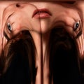 Abstract image of a young woman`s face. Royalty Free Stock Photo