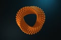 Abstract Impossible Orange Balls Loop Circle Shape Cross Cap. 3d Rendering
