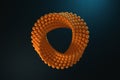 Abstract Impossible Orange Balls Loop Circle Shape Cross Cap. 3d Rendering Royalty Free Stock Photo