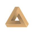 Abstract impossible triangle. Imitation wood Royalty Free Stock Photo