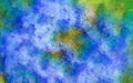 Abstract impressionism fresh blue green brush strokes watercolor background with blobs and spots pattern texture Royalty Free Stock Photo