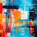 Abstract Impressionism: Vibrant Cityscape Abstraction In Gouache