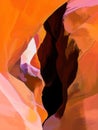 Abstract impressionism vista of southwestern desert canyon landscape in Antelope Slot Canyon Arizona