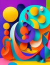 abstract about inclusion and equality, bright colors and organic shapes illustration