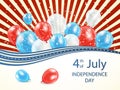 Abstract Independence day background with balloons