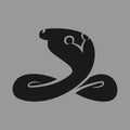 Indian cobra symbol on gray backdrop