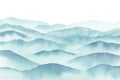 Abstract indigo blue watercolor wavy mountains