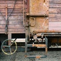 Abstract industrial background featuring detail of old style freight train wagons