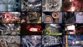 Abstract industrial background multiscreen. Heavy industry factory.