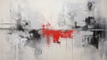 Abstract Industrial Painting With Red, Black, And White Royalty Free Stock Photo