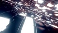 Abstract Infinite Loop animation 3D space background with a perspective of metal cubes and bright elements