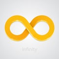Abstract infinity gold sign. Vector Royalty Free Stock Photo