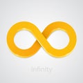 Abstract infinity gold sign. Vector