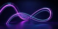 Abstract Infinity Loop With Neon Pink And Blue Light Trails background bright Royalty Free Stock Photo