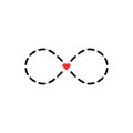 abstract infinity love thin dotted line icon