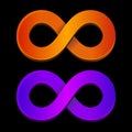 Abstract infinity orange and blue sign