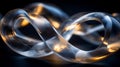 Abstract Infinity Shape with Transparent Glass Material and Metallic Illumination Royalty Free Stock Photo