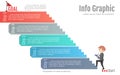 Abstract info graphic step of working template. Business step option or workflow layout.