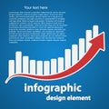 Abstract infographic as a graph and arrow. Business concept. Royalty Free Stock Photo