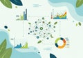 Abstract infographic centered around environmental data and Royalty Free Stock Photo