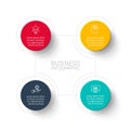 Abstract infographic with 4 circles. Template for illustration business step options Royalty Free Stock Photo