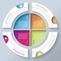 Abstract infographic design with circle and four segments Royalty Free Stock Photo