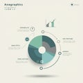 Abstract infographic design featuring a circular chart divided into five segments, each Royalty Free Stock Photo