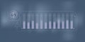 Abstract infographic of dollar exchange rate stability.