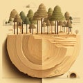 Abstract infographic Illustration of tree age rings Royalty Free Stock Photo