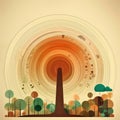 Abstract infographic Illustration of tree age rings Royalty Free Stock Photo