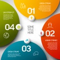Abstract infographic template with 4 steps on big circles