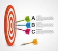 Abstract infographic template target with darts.
