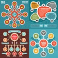 Abstract infographic templates concept banners with icons - vector illustration creative set. SEO layout. Royalty Free Stock Photo