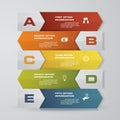 Abstract Infographics arrows banner design elements. 5 step layout template. Royalty Free Stock Photo