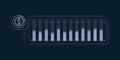 Abstract infographics of dollar exchange rate stability.