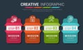 Abstract infographics number options template with steps, with 4 label. Royalty Free Stock Photo