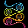 Abstract infographics options banner. Neon wave.